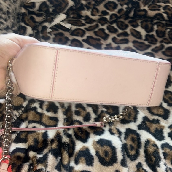 MCM Pink Crossbody Bag with Logo Pattern and Gold Emblem - Picture 7 of 8